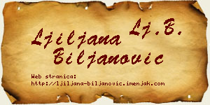 Ljiljana Biljanović vizit kartica